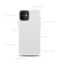 coque pour iPhone 12 Mini en silicone soft touch et intérieur microfibre blanc