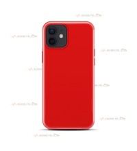 coque pour iphone 12 mini en silicone soft touch et intérieur microfibre rouge