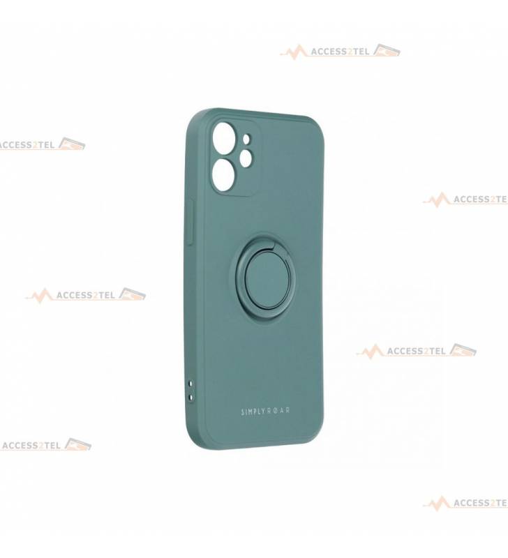 coque verte avec anneau pour iphone 12 mini