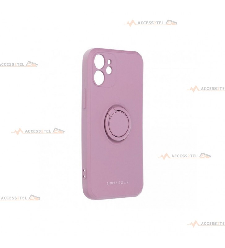 coque violette avec anneau pour iphone 12 mini