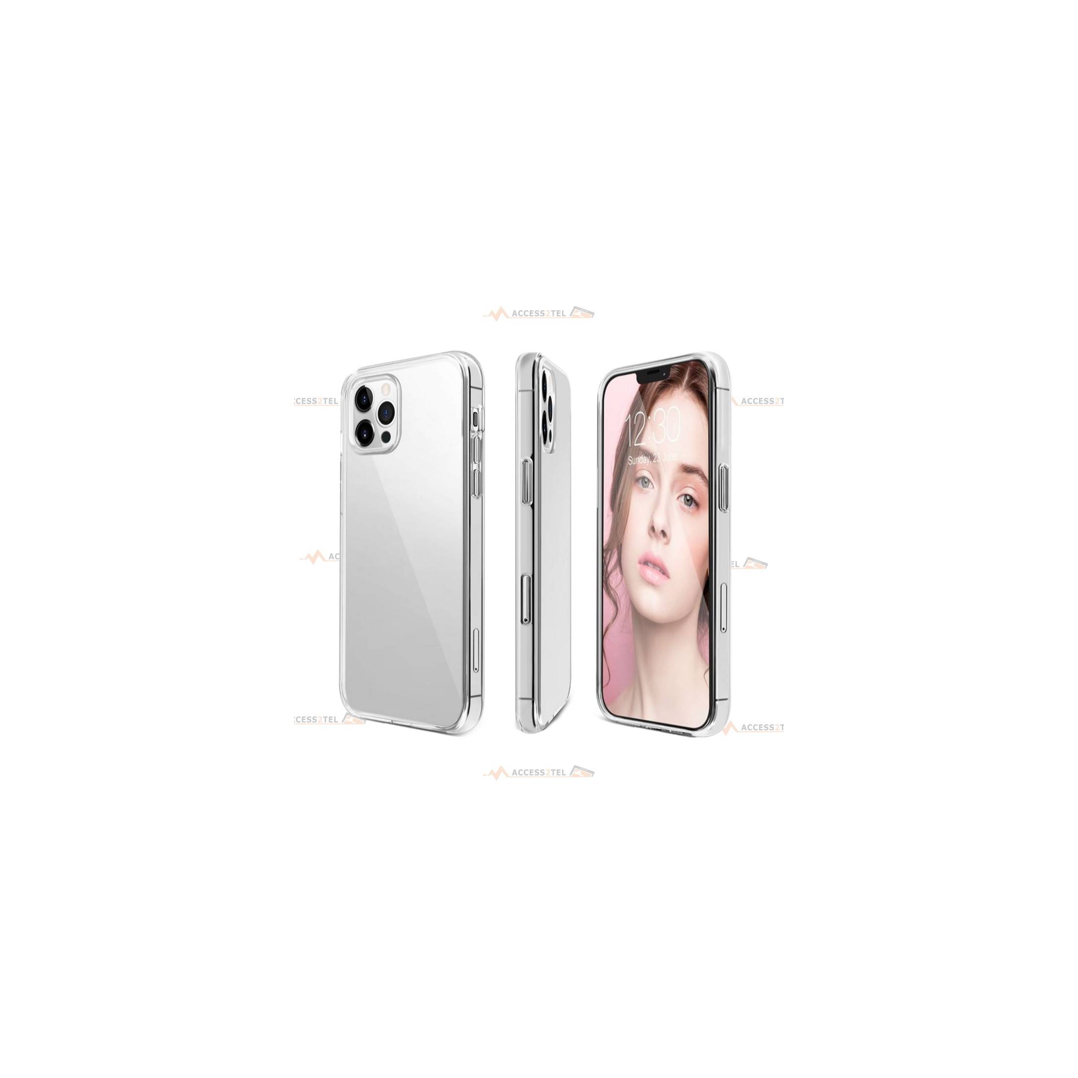 coque pour iphone 12 et iphone 12 pro transparente silicone souple