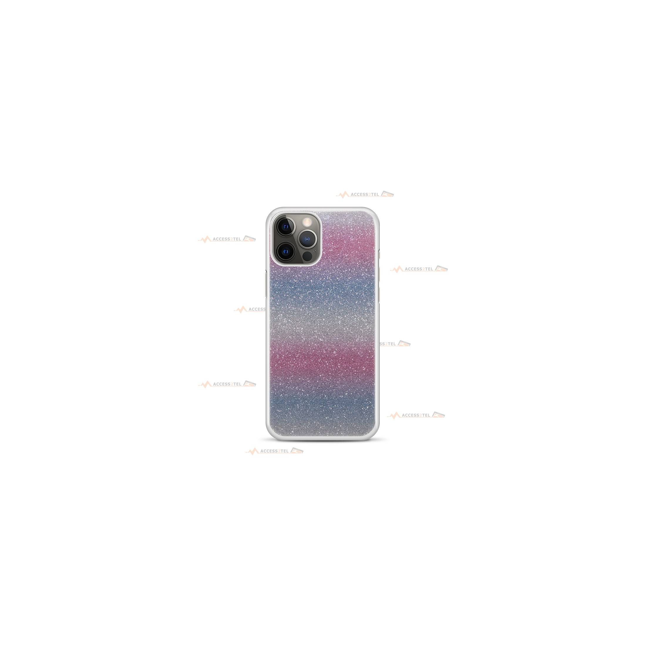 coque pour iphone 12 et iphone 12 pro paillettes pastel