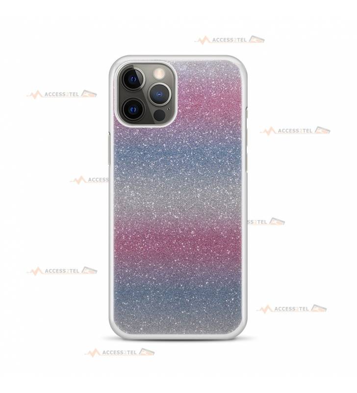 coque pour iphone 12 et iphone 12 pro paillettes pastel