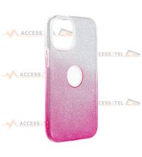 coque renforcée pour iphone 12 et iphone 12 pro paillettes dégradé rose