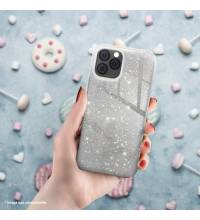 coque renforcée pour iphone 12 et iphone 12 pro paillettes argentée dos