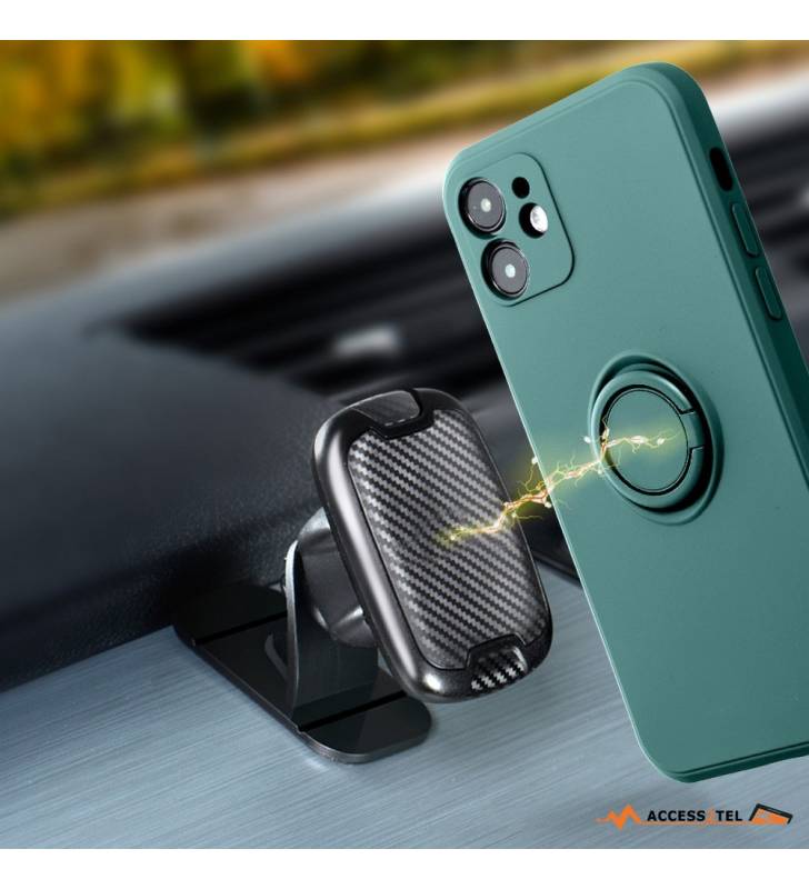 coque verte avec anneau pour iphone 12 et iphone 12 pro aimant voiture