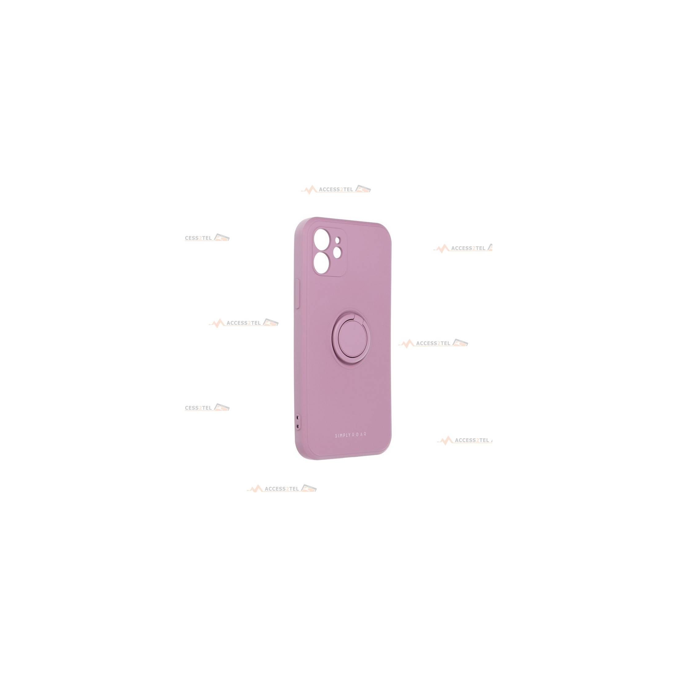 coque violette avec anneau pour iphone 12 et iphone 12 pro