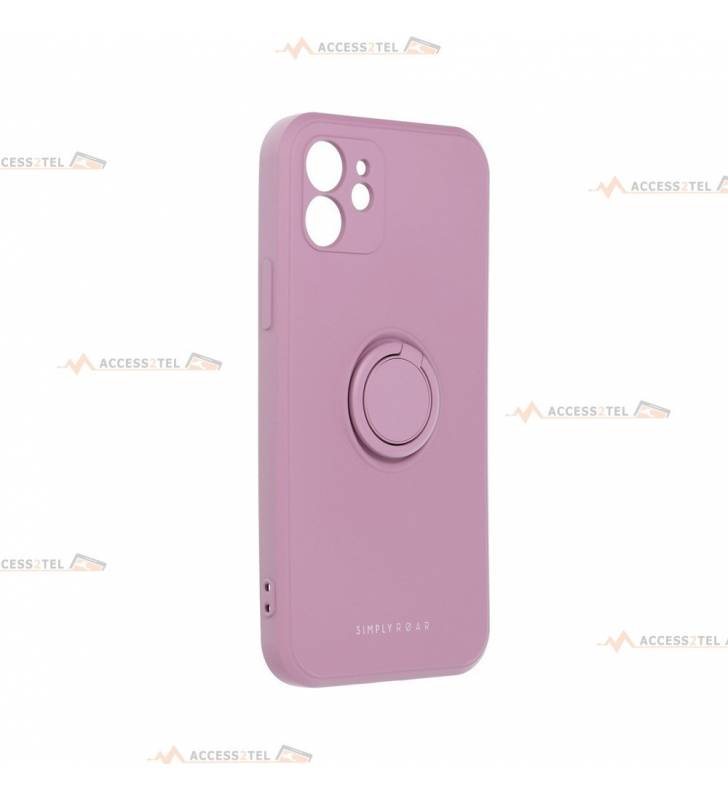 coque violette avec anneau pour iphone 12 et iphone 12 pro