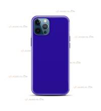 coque pour iphone 12 Pro max en silicone soft touch et intérieur microfibre bleu électrique