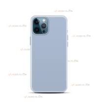 coque pour iphone 12 Pro max en silicone soft touch et intérieur microfibre bleu lavande