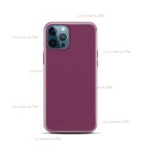 coque pour iphone 12 Pro max en silicone soft touch et intérieur microfibre prune