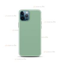 coque pour iphone 12 Pro max en silicone soft touch et intérieur microfibre vert d'eau