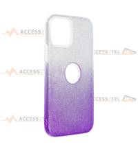 coque renforcée pour iphone 12 pro max paillettes dégradé violet