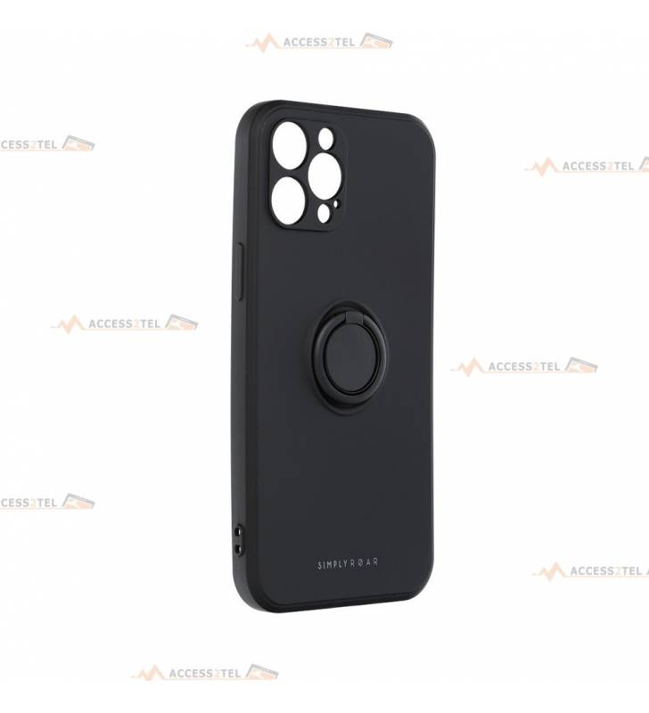 coque noire avec anneau pour iphone 12 pro max