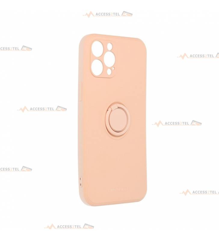 coque rose avec anneau pour iphone 12 pro max