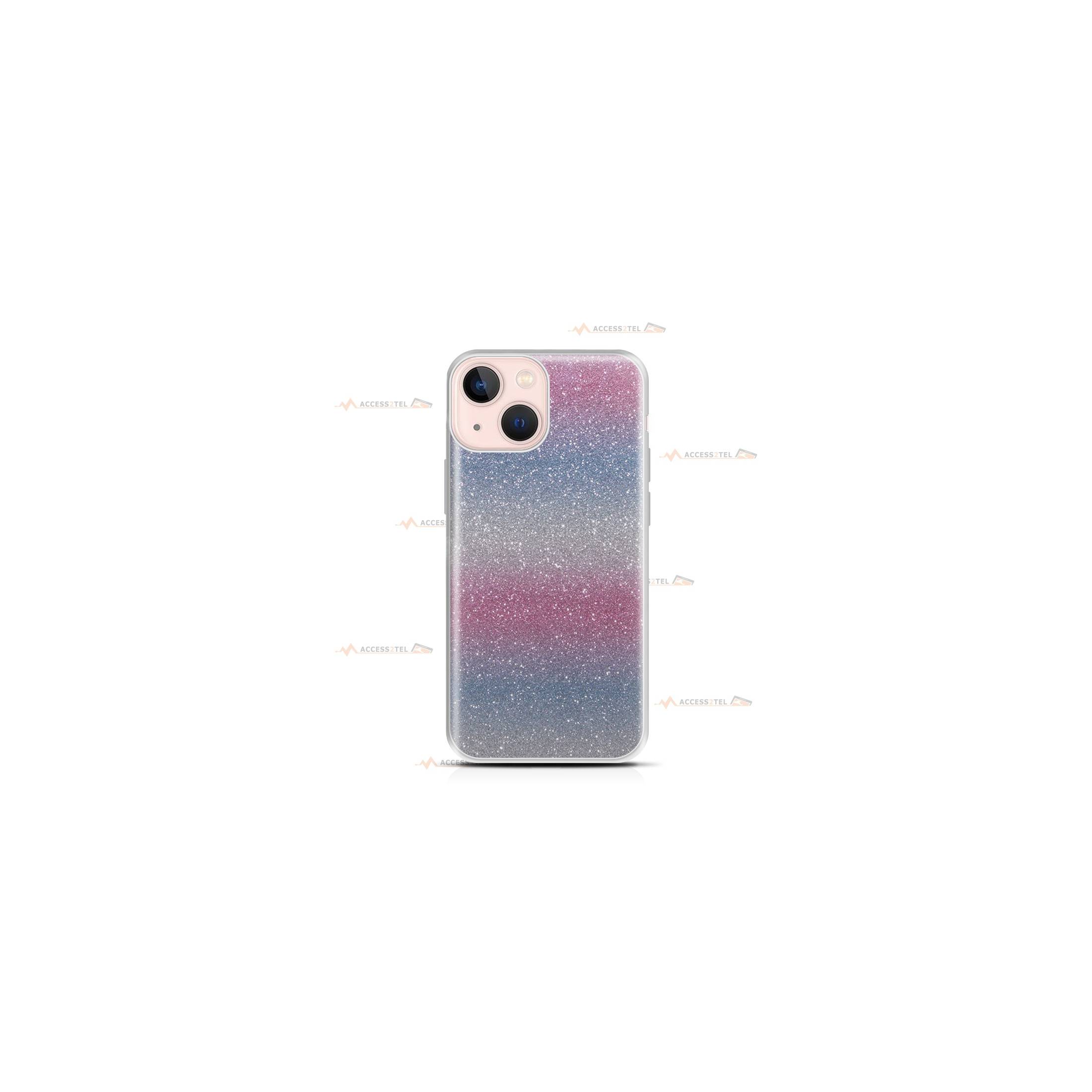 coque pour iphone 13 mini paillettes pastel