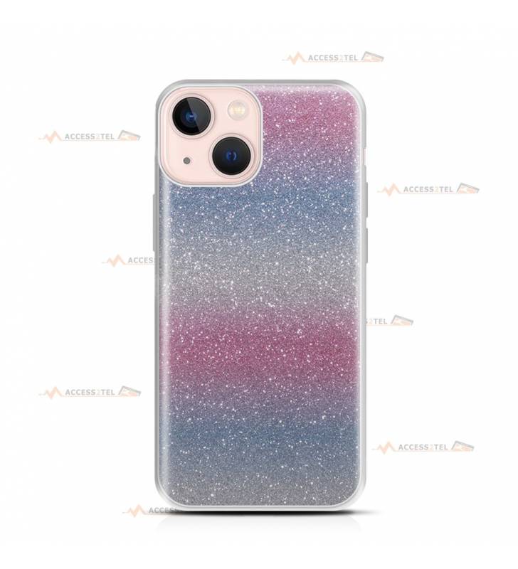 coque pour iphone 13 mini paillettes pastel