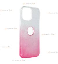 coque renforcée pour iphone 13 mini paillettes dégradé rose