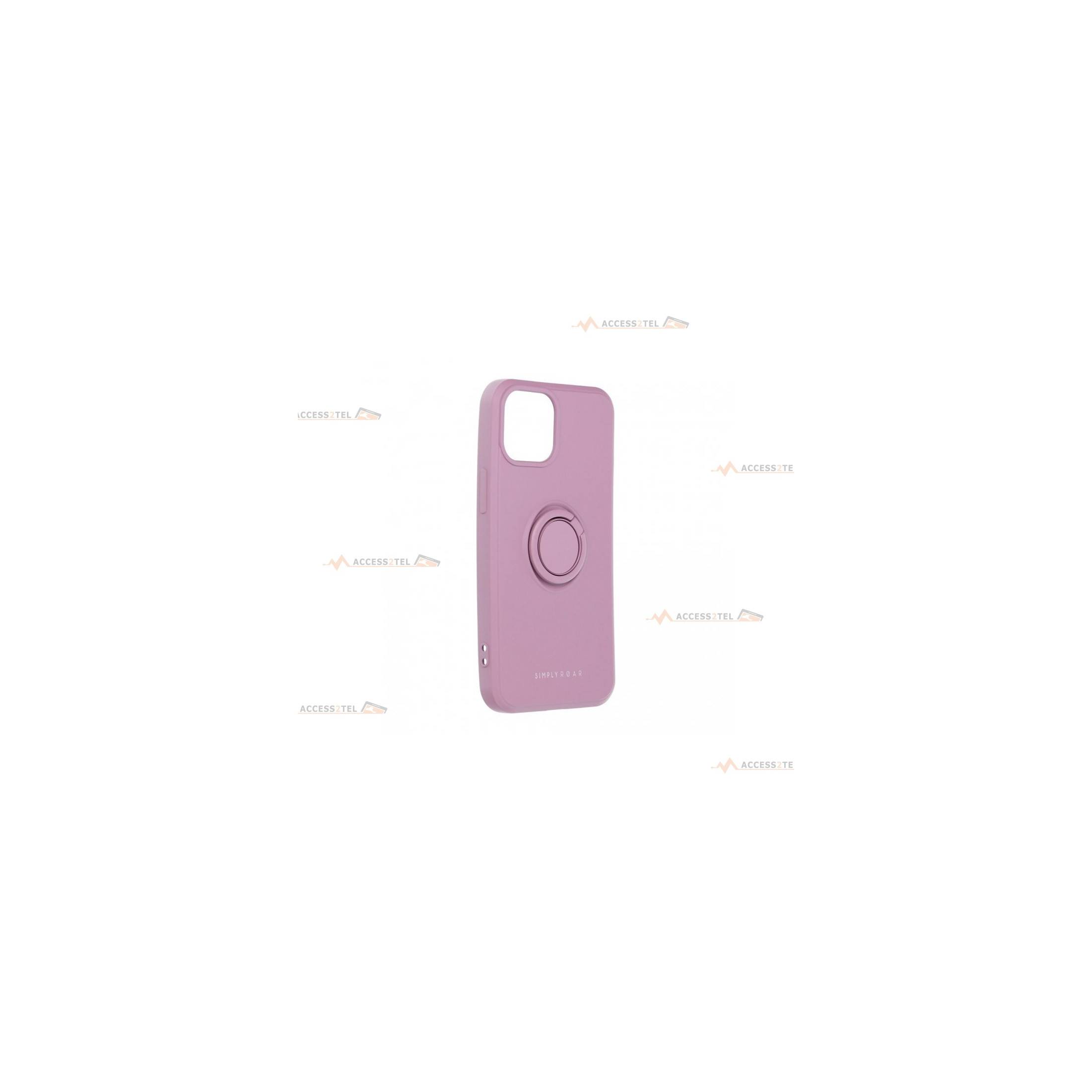 coque violette avec anneau pour iphone 13 mini