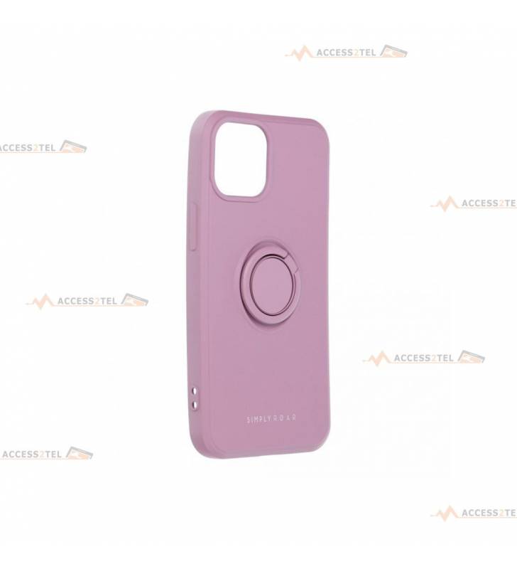 coque violette avec anneau pour iphone 13 mini