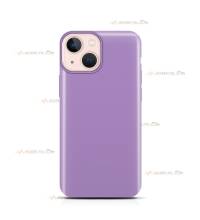 coque pour iPhone 13 en silicone soft touch et intérieur microfibre violet lilas