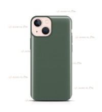 coque pour iphone 13 en silicone soft touch et intérieur microfibre vert de gris