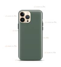 coque pour iphone 13 pro en silicone soft touch et intérieur microfibre vert de gris