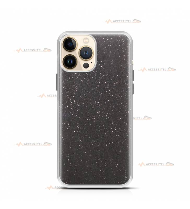 coque pour iphone 13 pro paillettes noire