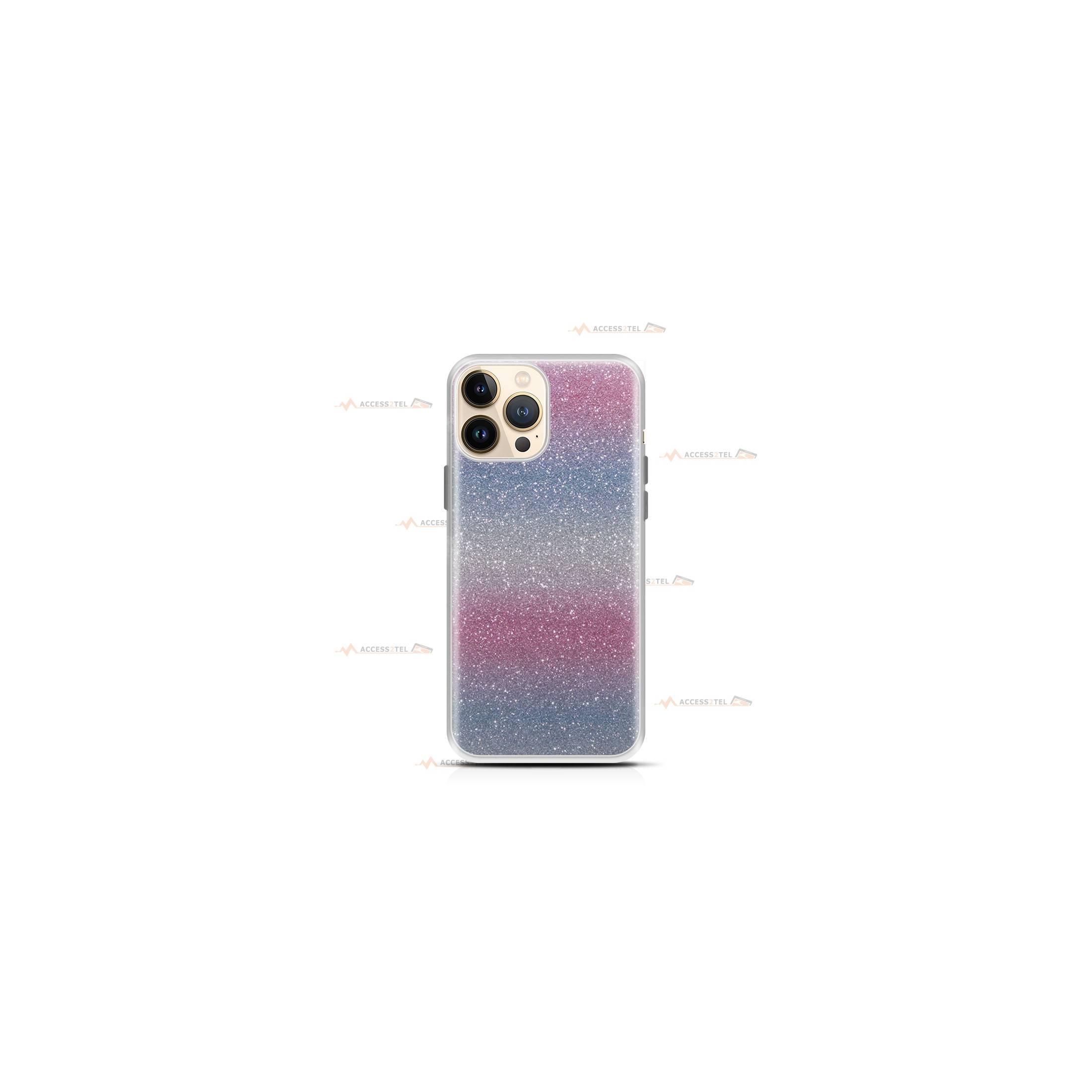 coque pour iphone 13 pro paillettes pastel