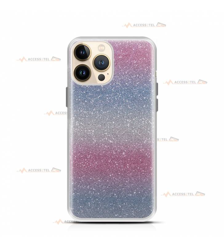 coque pour iphone 13 pro paillettes pastel