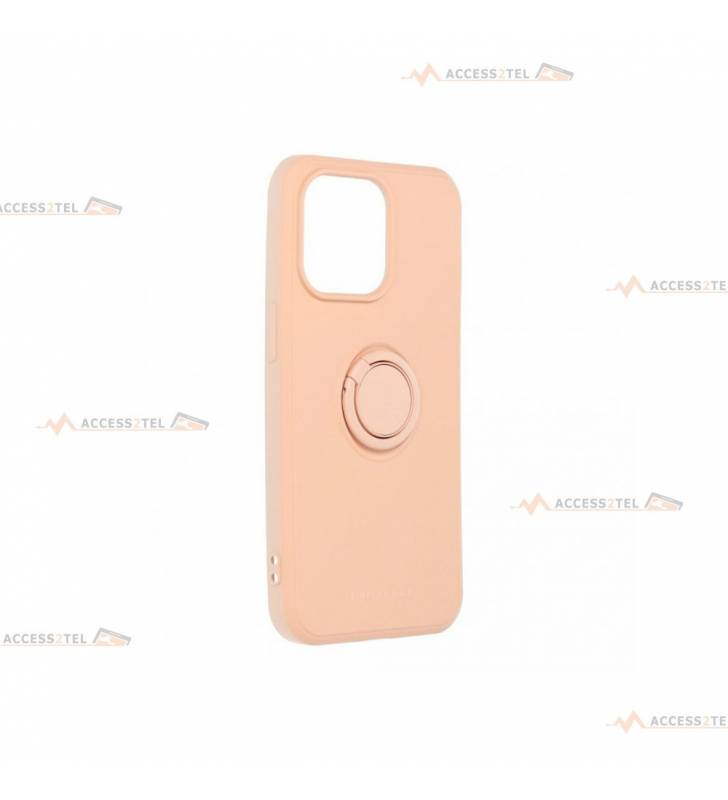 coque rose avec anneau pour iphone 13 pro