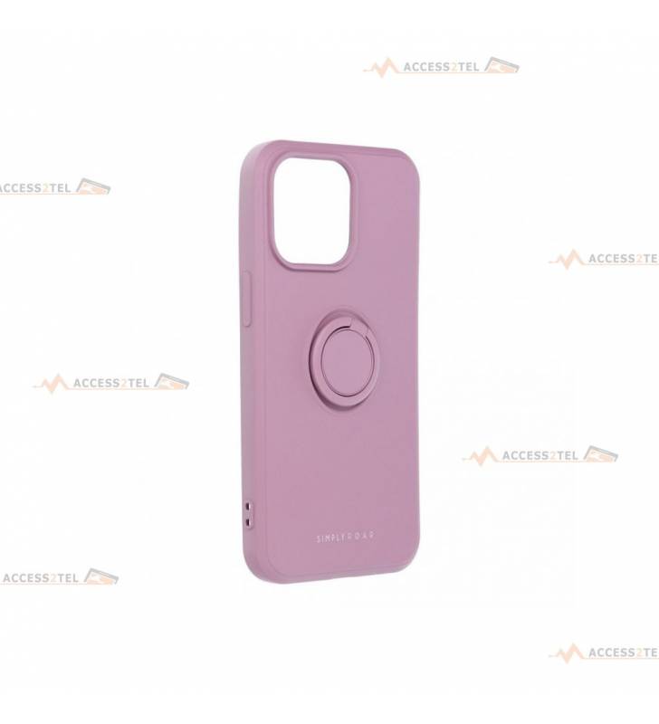 coque violette avec anneau pour iphone 13 pro