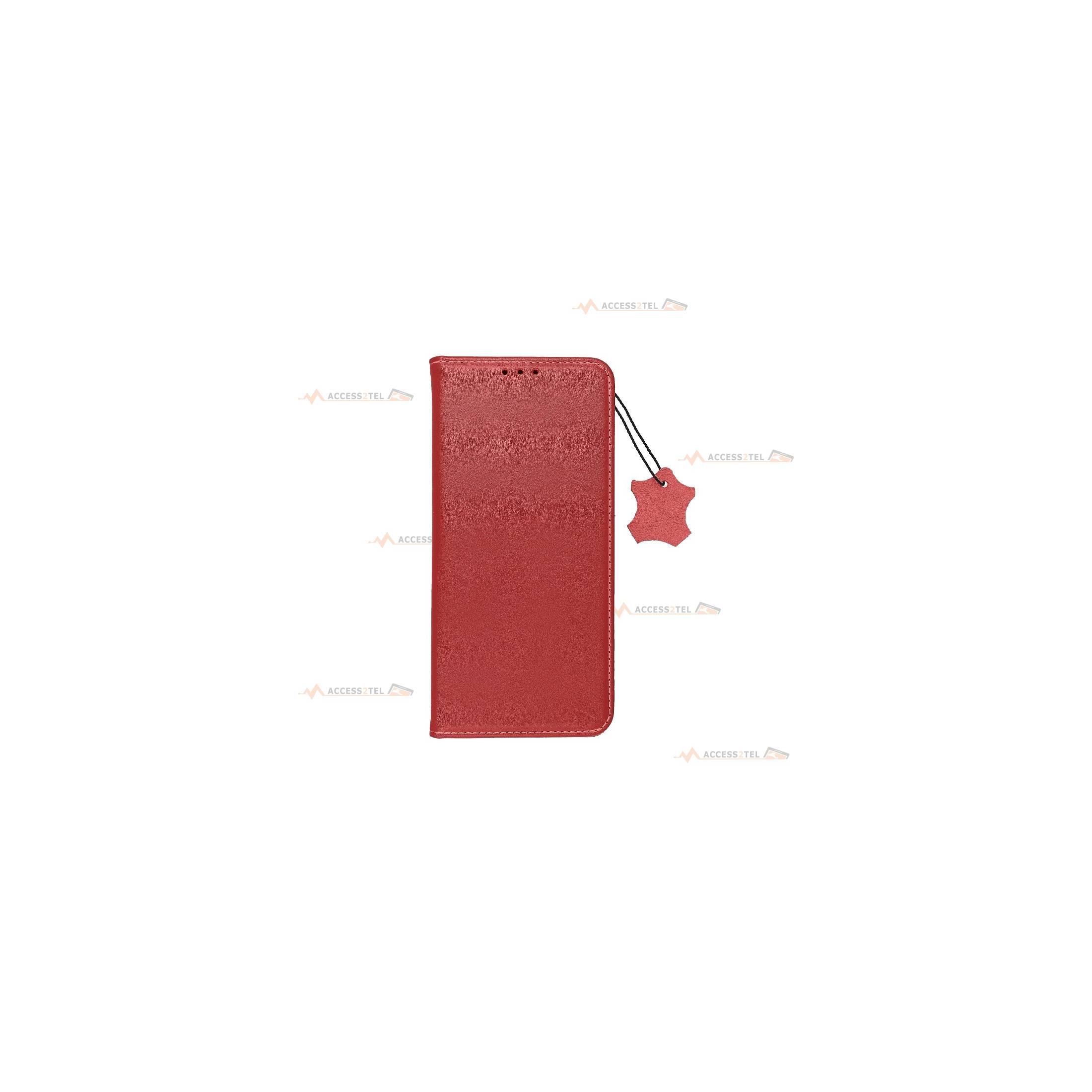 étui rouge pour iphone 13 pro en cuir véritable