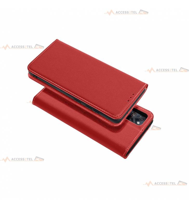 étui rouge en cuir pour iphone 13 pro smartphone