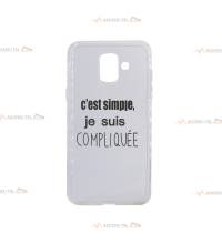 coque pour galaxy A6 2018 transparente avec le texte "C'est simple