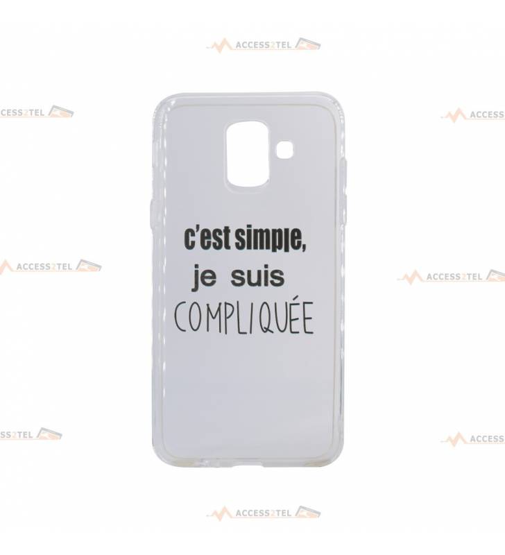 coque pour galaxy A6 2018 transparente avec le texte "C'est simple