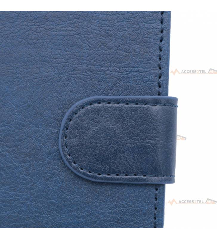 étui bleu en simili-cuir pour samsung Galaxy A6 2018 fermoir