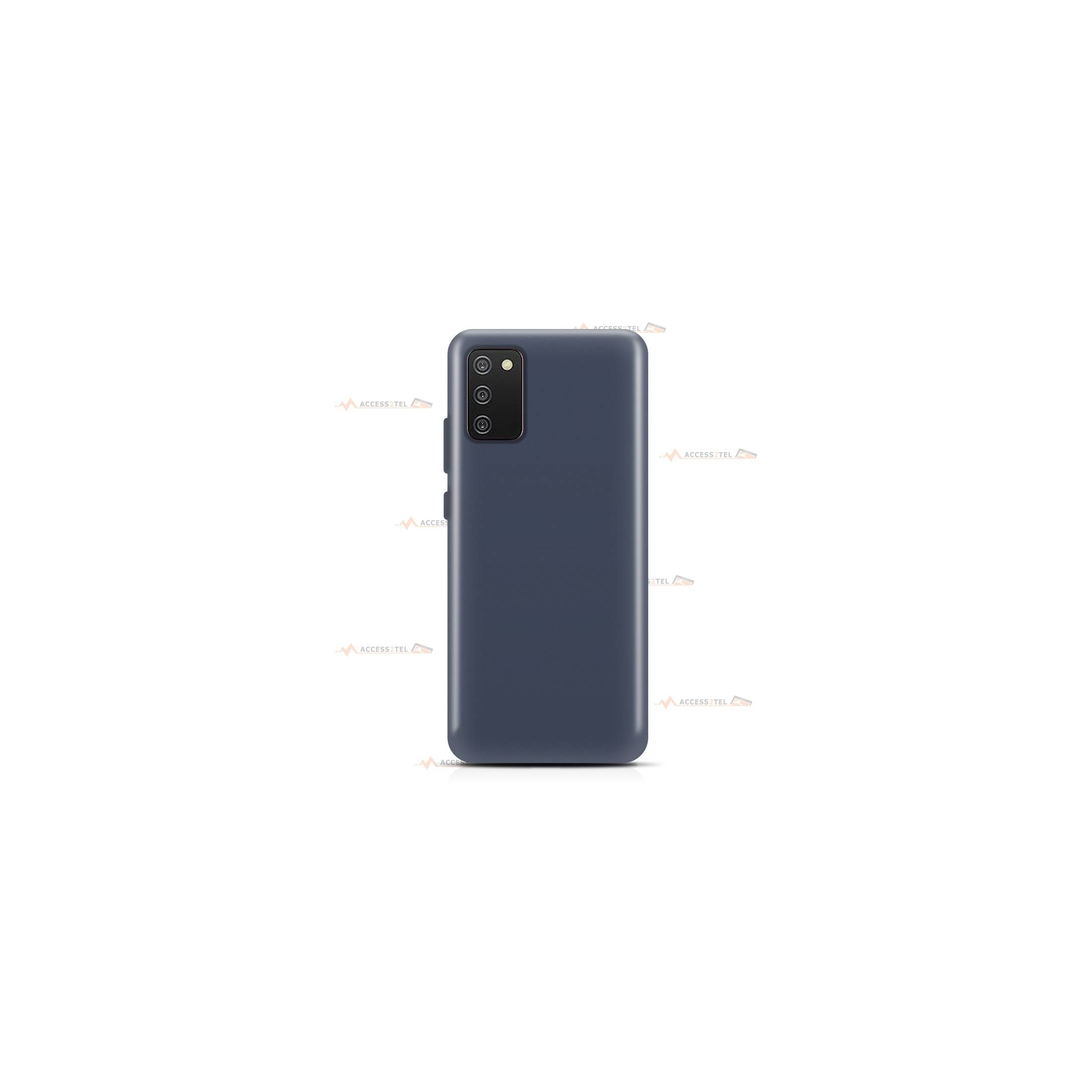 coque pour samsung galaxy A02s silicone bleu gris