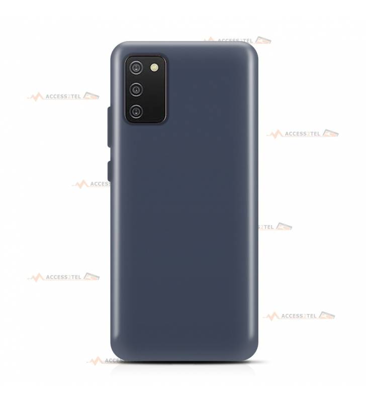 coque pour samsung galaxy A02s silicone bleu gris