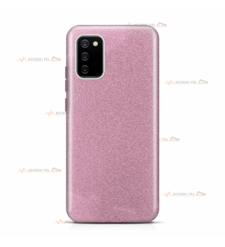 coque pour samsung galaxy A02s paillettes rose