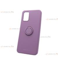 coque violette en silicone avec anneau pour galaxy a02s