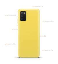 coque pour samsung galaxy a03s en silicone soft touch et intérieur microfibre jaune