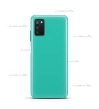 coque pour samsung galaxy a03s en silicone soft touch et intérieur microfibre bleu turquoise