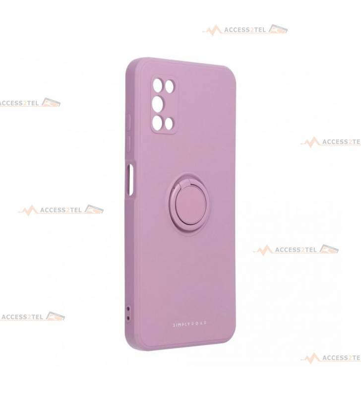 coque violette en silicone avec anneau pour a03s