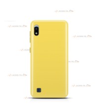 coque pour samsung galaxy a10 en silicone soft touch et intérieur microfibre jaune