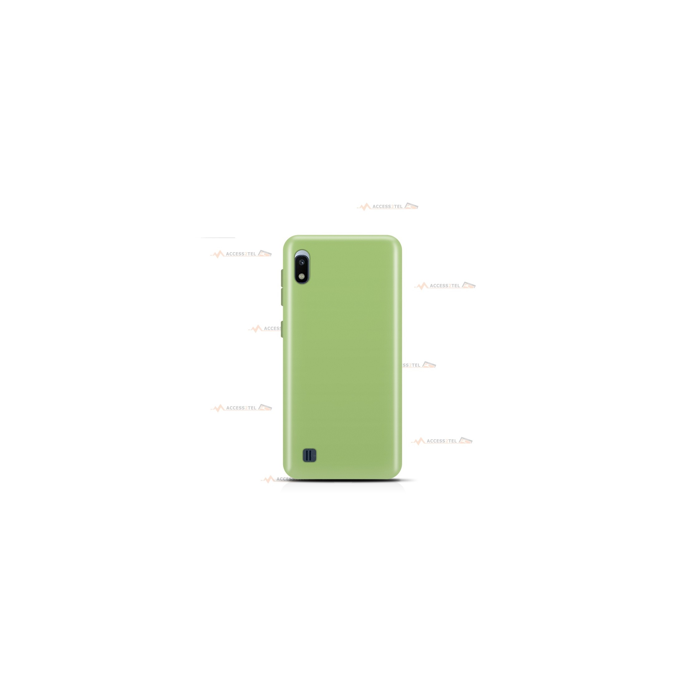 coque pour samsung galaxy a10 en silicone soft touch et intérieur microfibre vert clair