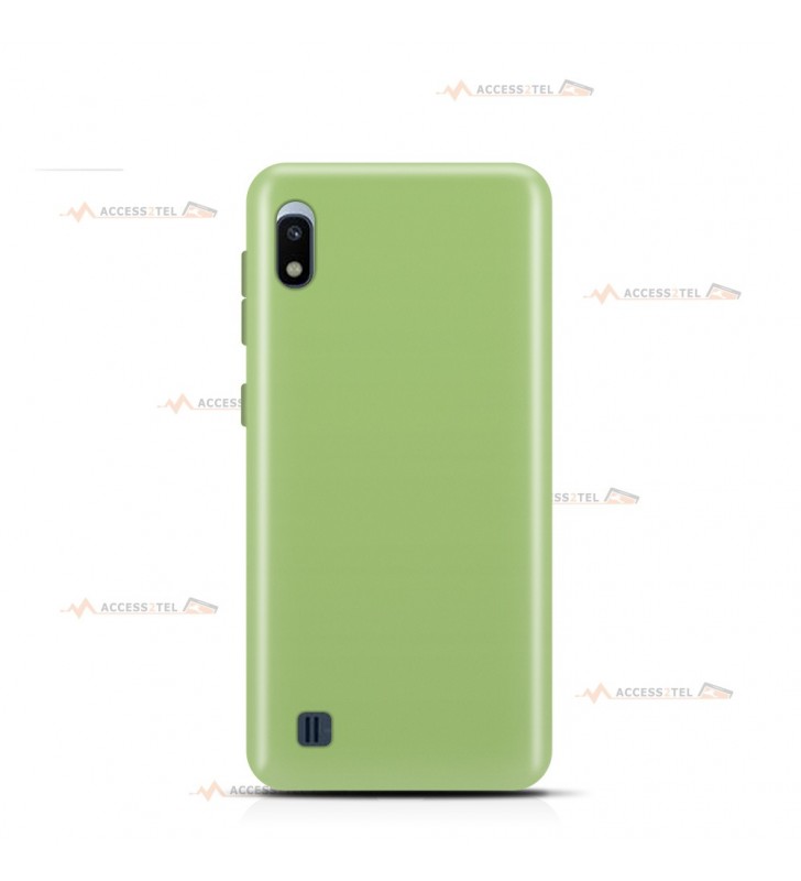 coque pour samsung galaxy a10 en silicone soft touch et intérieur microfibre vert clair