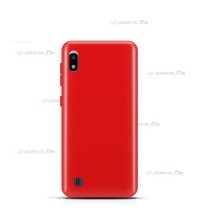 coque pour samsung galaxy a10 en silicone soft touch et intérieur microfibre rouge