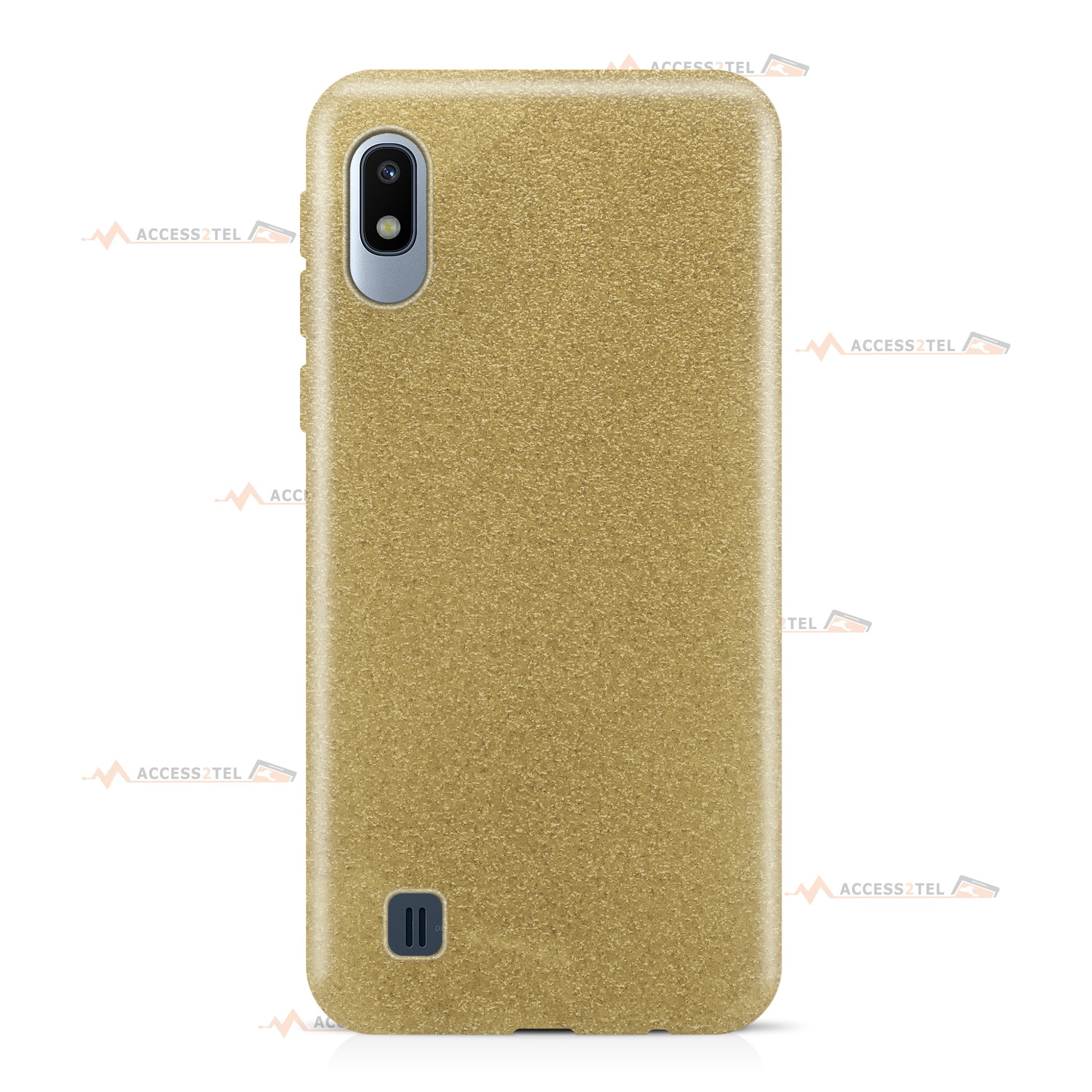 coque pour samsung galaxy A10 paillettes dorée