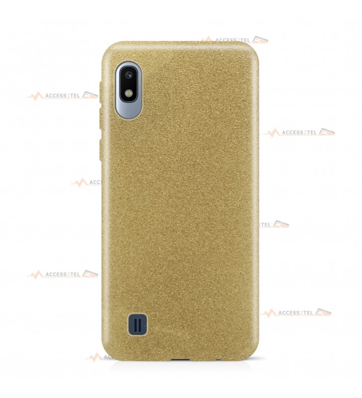 coque pour samsung galaxy A10 paillettes dorée